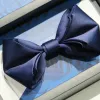 Men's Navy Blue Unique Shaped Wedding Bow Tie sold by FloralTrip