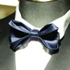 Men's Navy Blue Unique Shaped Wedding Bow Tie sold by FloralTrip