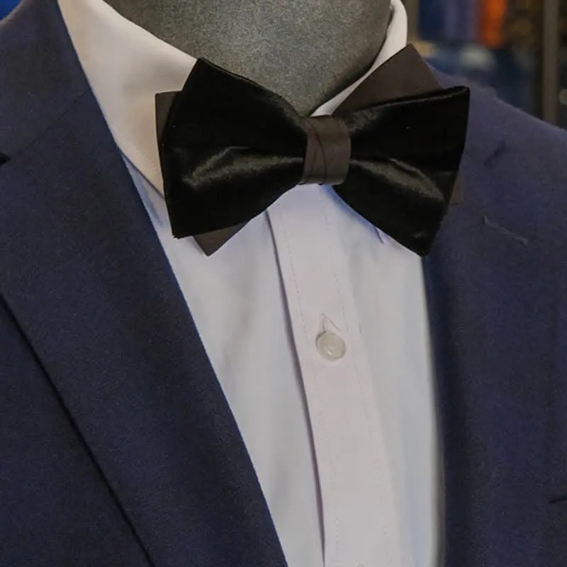 Men's Noble Black Velvet Double Layered Bow Tie sold by FloralTrip product image thumbnail 3
