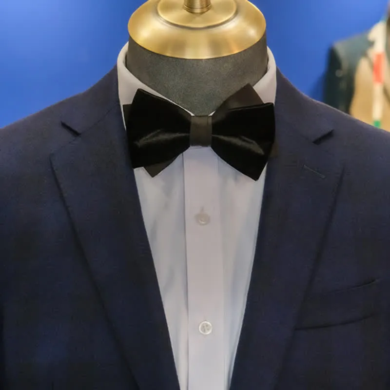 Men's Noble Black Velvet Double Layered Bow Tie sold by FloralTrip product image thumbnail 2