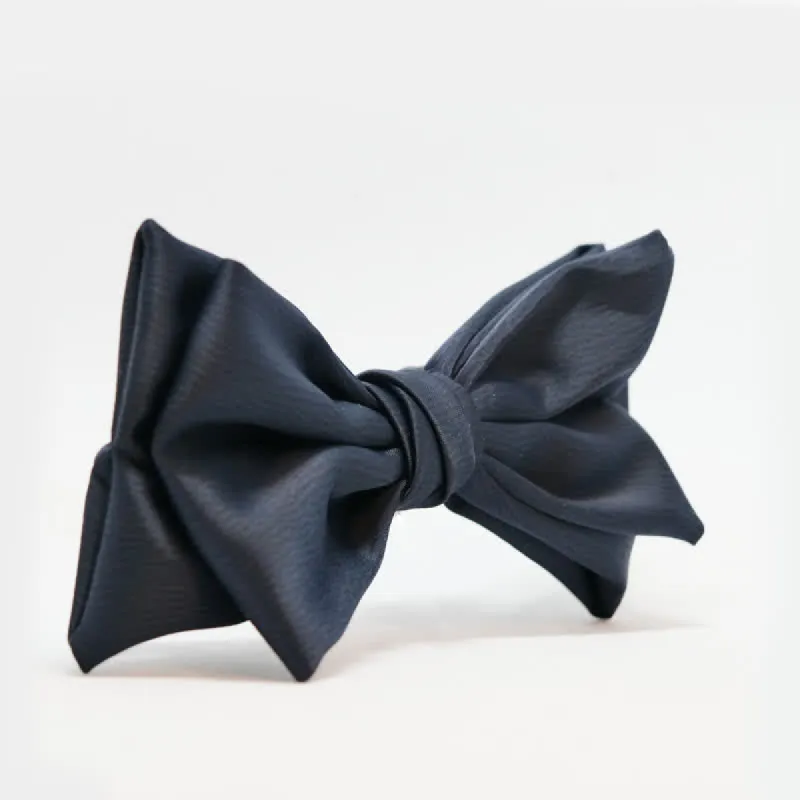 Men's Gentleman Handmade Midnight Blue Double Layered Bow Tie sold by FloralTrip