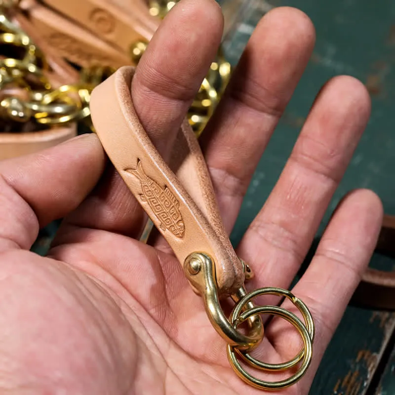 Handcrafted Natural Vegetable Tanned Leather Keychain sold by FloralTrip