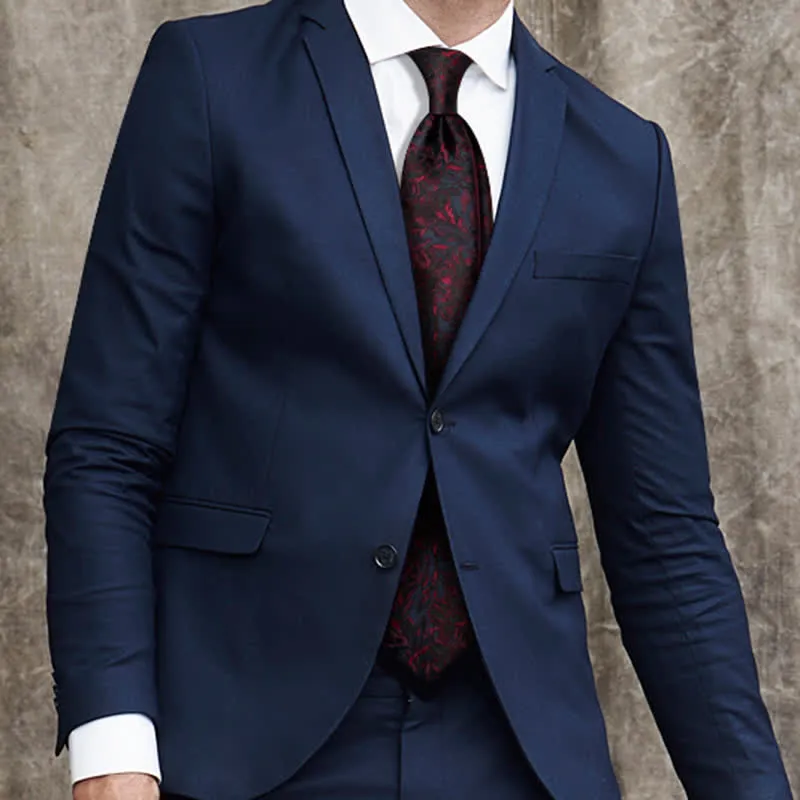 Men's Vintage Dark Red Flower Pure Silk Necktie sold by FloralTrip product image thumbnail 5