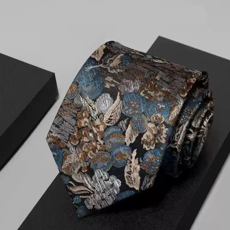 Men's Blue & Yellow Floral Garden In The Air Necktie sold by FloralTrip