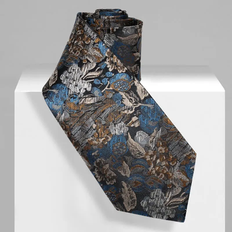 Men's Blue & Yellow Floral Garden In The Air Necktie sold by FloralTrip product image thumbnail 3
