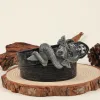 Men's Silver 3D The Dagger & The Cobra Buckle Leather Belt sold by FloralTrip