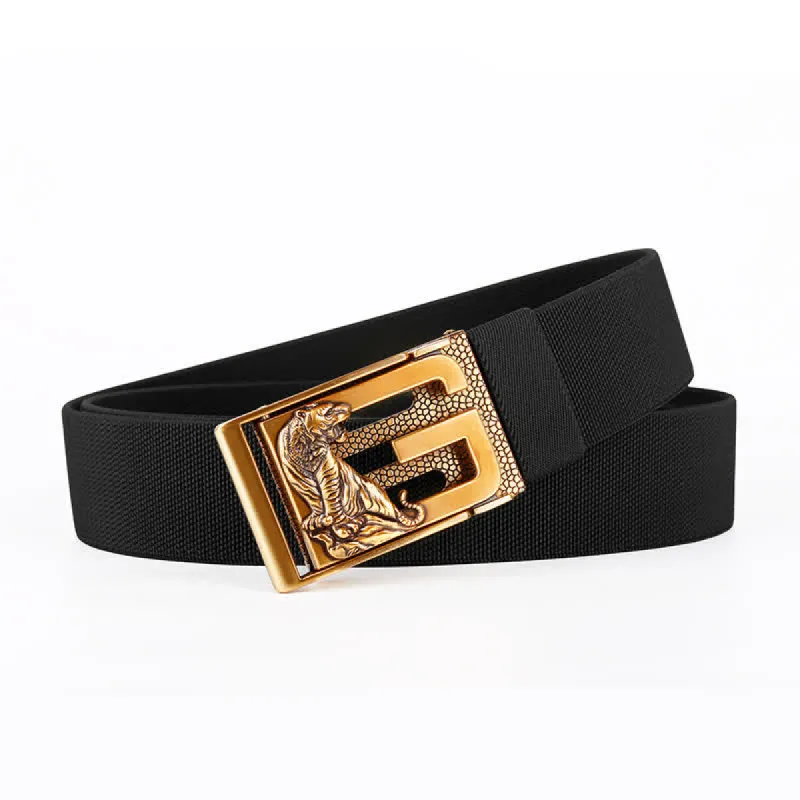 Men's Gold Powerful Tiger Automatic Buckle Nylon Belt sold by FloralTrip