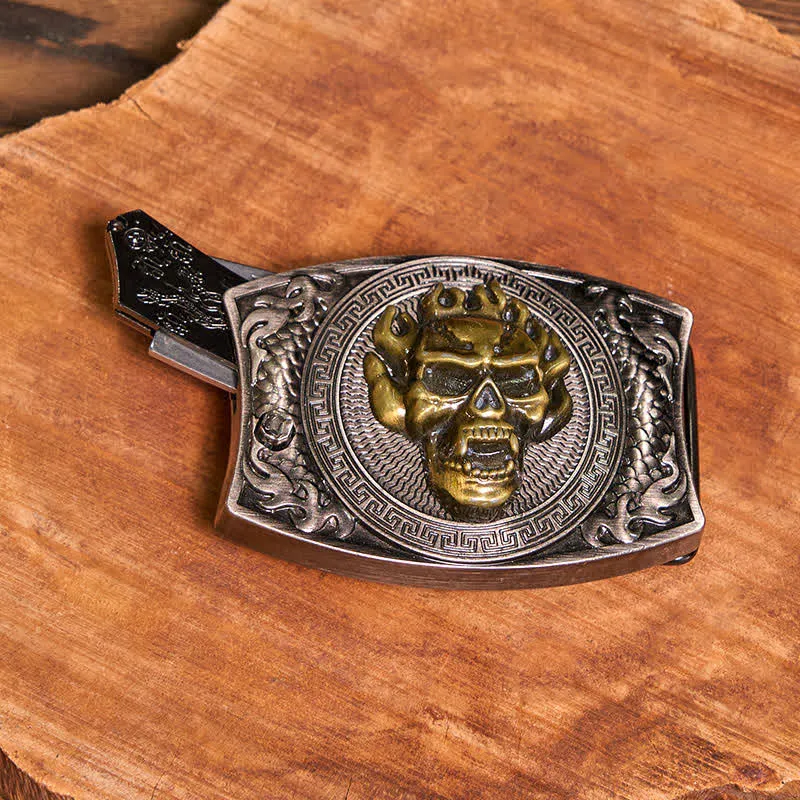 Gold Skull DIY Hidden Knife Belt Buckle Bull Pendant Tactical Ring Bundle Set sold by FloralTrip product image thumbnail 5
