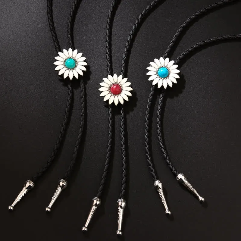 Little Daisy Sunflower Faux Gemstone Pendant Bolo Tie sold by FloralTrip