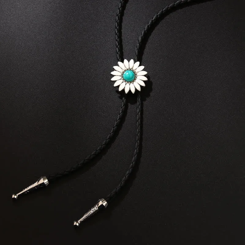 Little Daisy Sunflower Faux Gemstone Pendant Bolo Tie sold by FloralTrip product image thumbnail 4