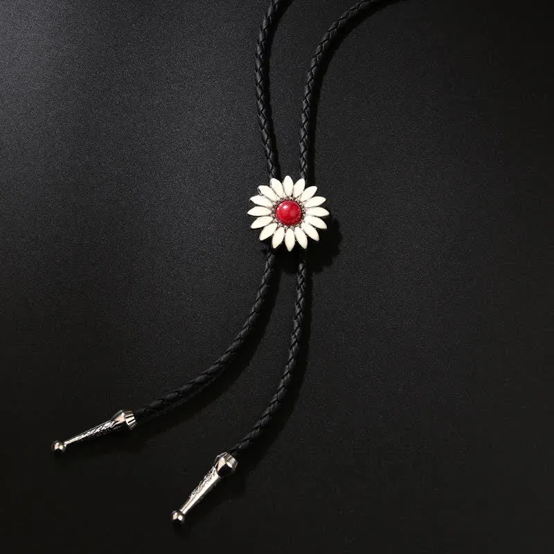 Little Daisy Sunflower Faux Gemstone Pendant Bolo Tie sold by FloralTrip product image thumbnail 2