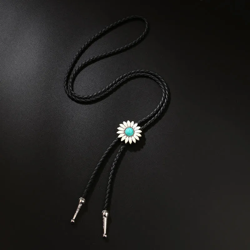 Little Daisy Sunflower Faux Gemstone Pendant Bolo Tie sold by FloralTrip product image thumbnail 5