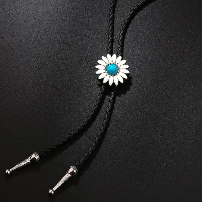 Little Daisy Sunflower Faux Gemstone Pendant Bolo Tie sold by FloralTrip product image thumbnail 3