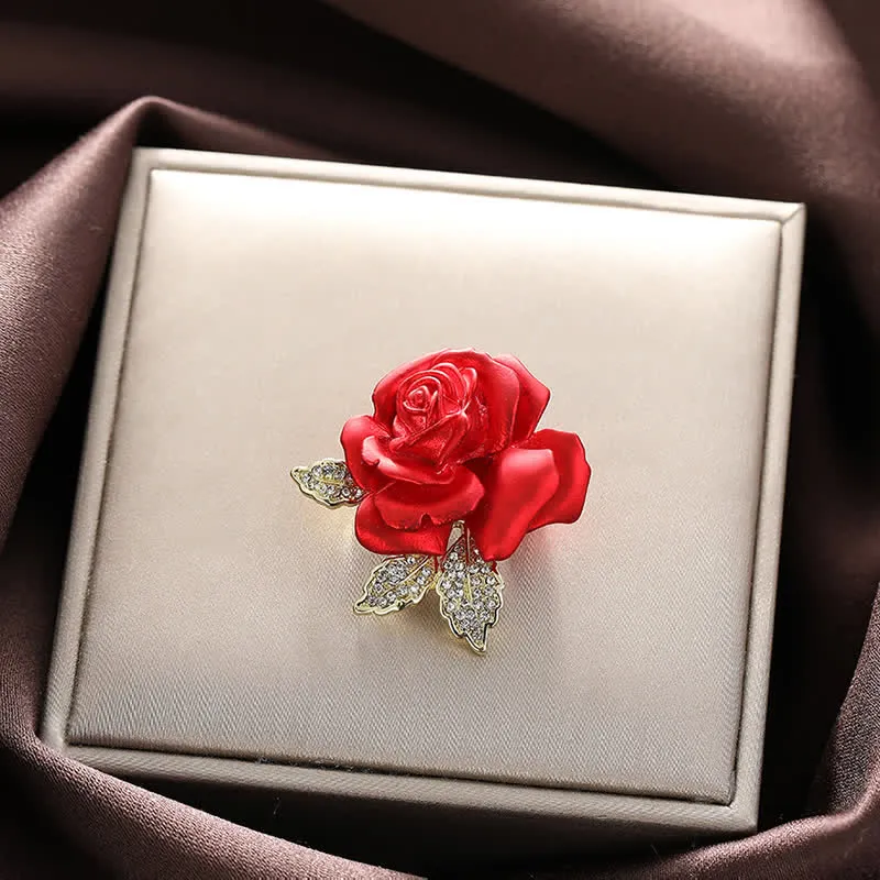 Red Blue Rose Rhinestone Flower Brooch sold by FloralTrip product image thumbnail 4