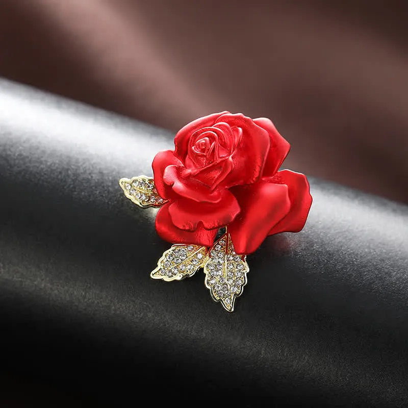 Red Blue Rose Rhinestone Flower Brooch sold by FloralTrip product image thumbnail 3