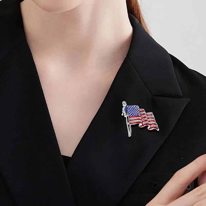 Patriotic American Flag Sparkling Rhinestone Brooch sold by FloralTrip product image thumbnail 3