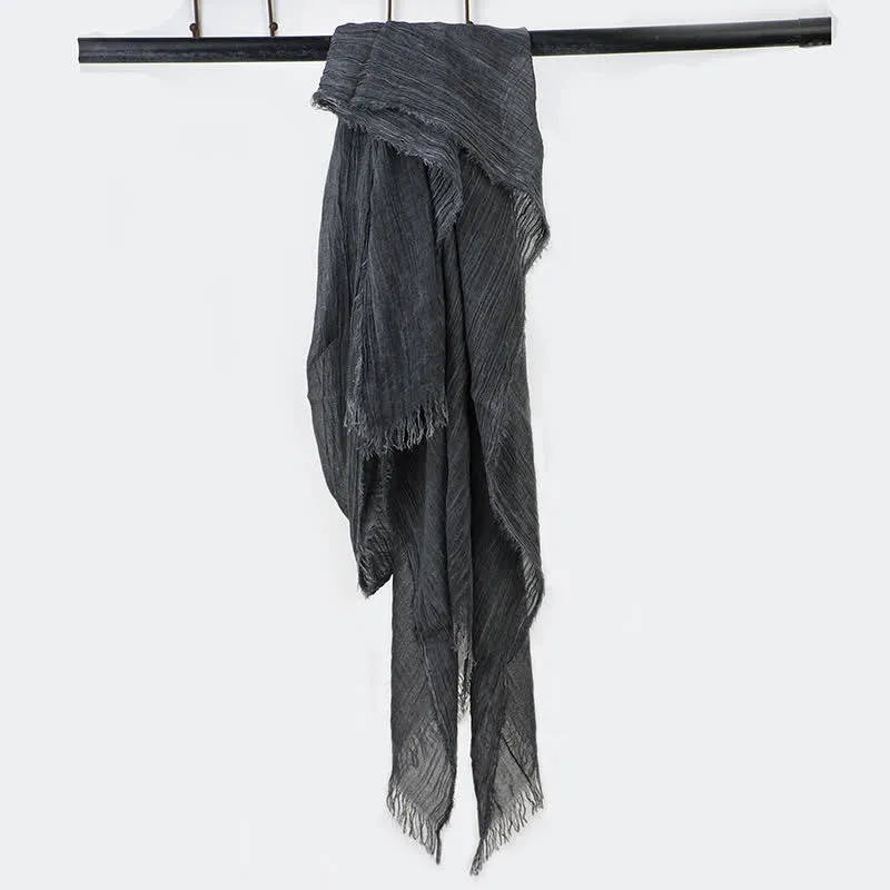 Wrinkle Design Lightweight Cotton Linen Thin Scarf sold by FloralTrip product image thumbnail 4