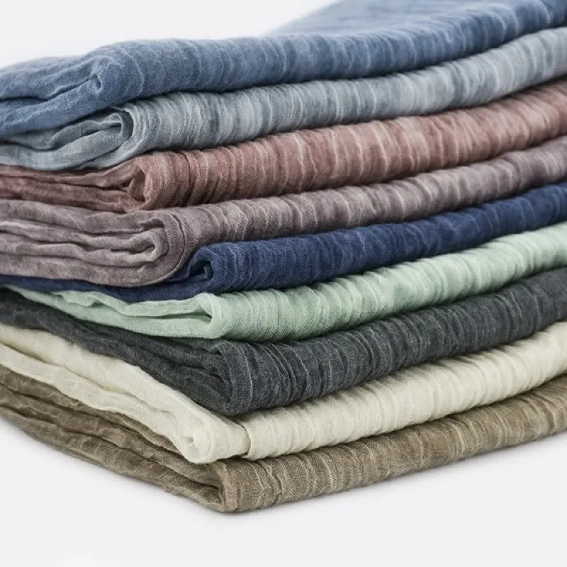 Wrinkle Design Lightweight Cotton Linen Thin Scarf sold by FloralTrip
