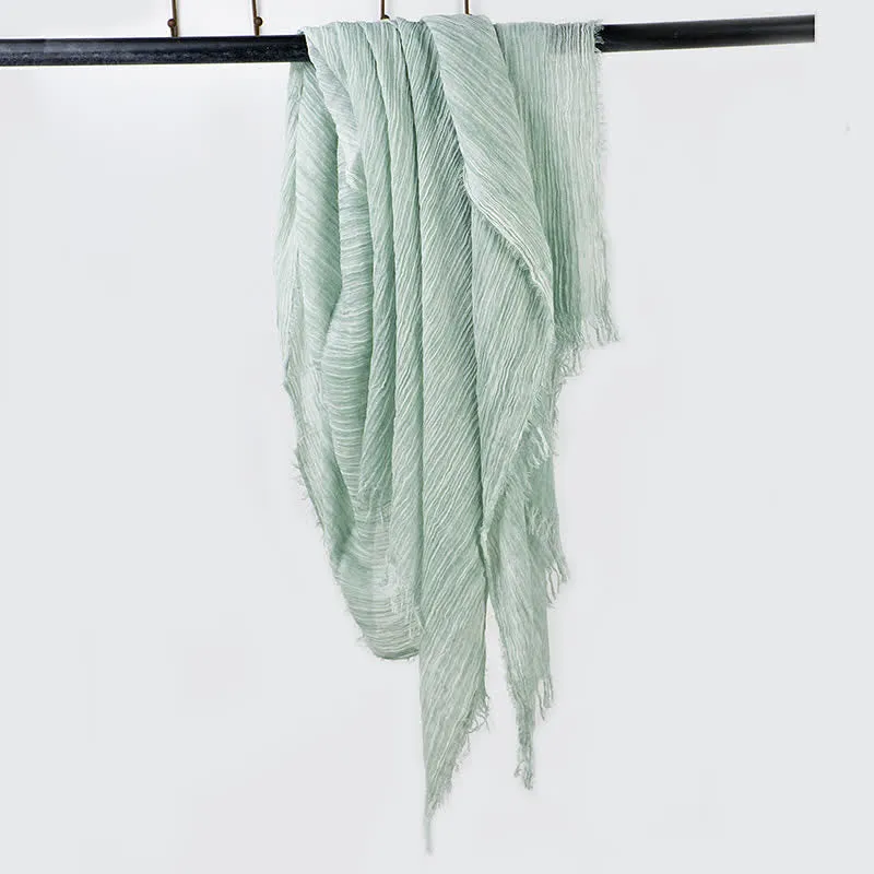 Wrinkle Design Lightweight Cotton Linen Thin Scarf sold by FloralTrip product image thumbnail 2