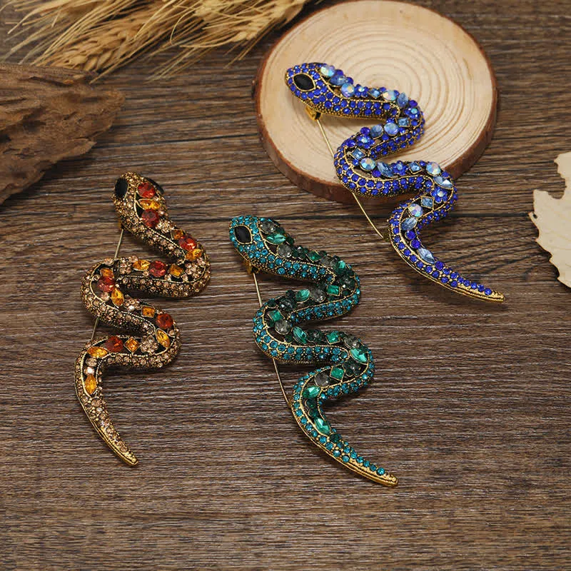 Wild Snake Sparkle Crystal Rhinestone Brooch sold by FloralTrip product image thumbnail 3