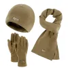 3Pcs Unisex Solid Color Polar Fleece Hat Scarf Gloves Set sold by FloralTrip