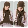 3Pcs Unisex Solid Color Polar Fleece Hat Scarf Gloves Set sold by FloralTrip