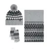 3Pcs Unisex Comfort Diamond Pattern Knitted Hat Scarf Gloves Set sold by FloralTrip
