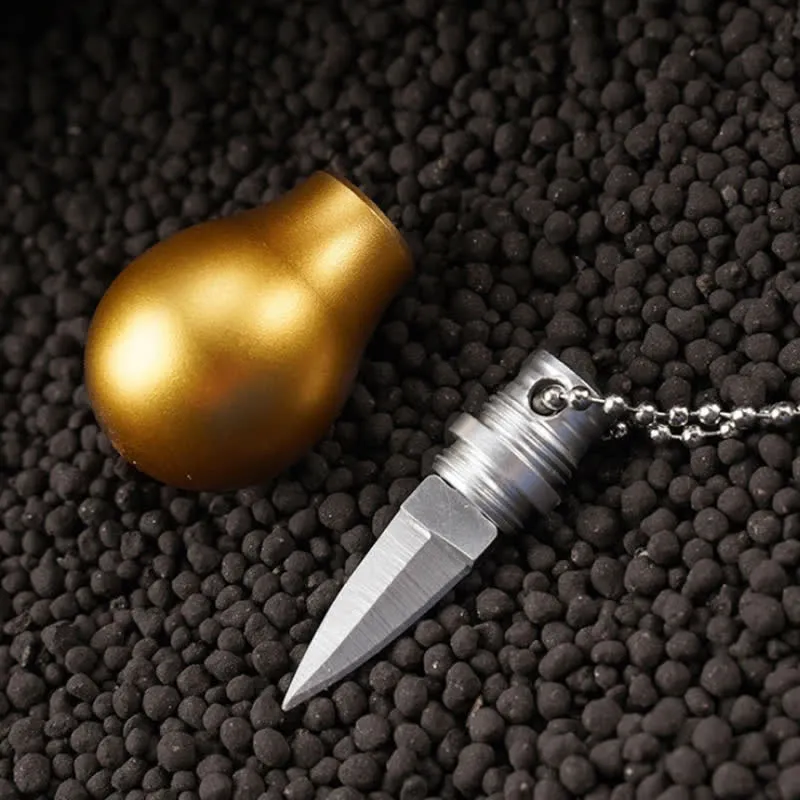 Golden Color Lamp Bulb Shape Hidden Knife Keychain sold by FloralTrip