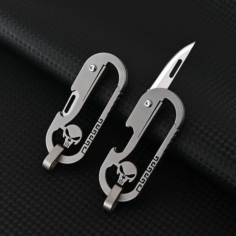 Mini Skull Folding Express Knife Bottle Opener Keychain sold by FloralTrip