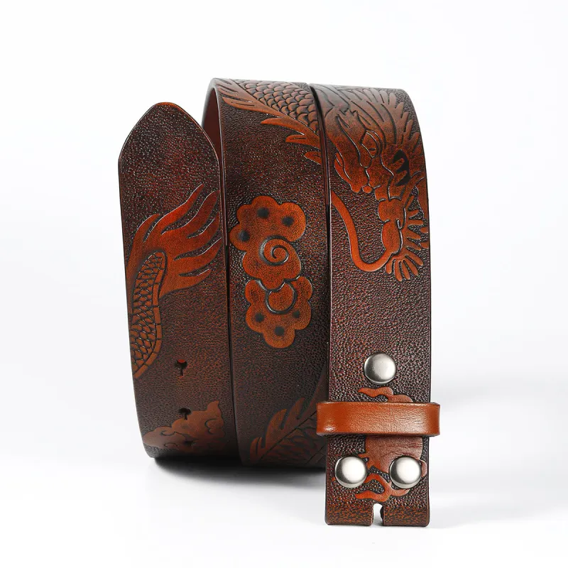 Men's DIY Dragon Embossed Cloud Leather Belt sold by FloralTrip