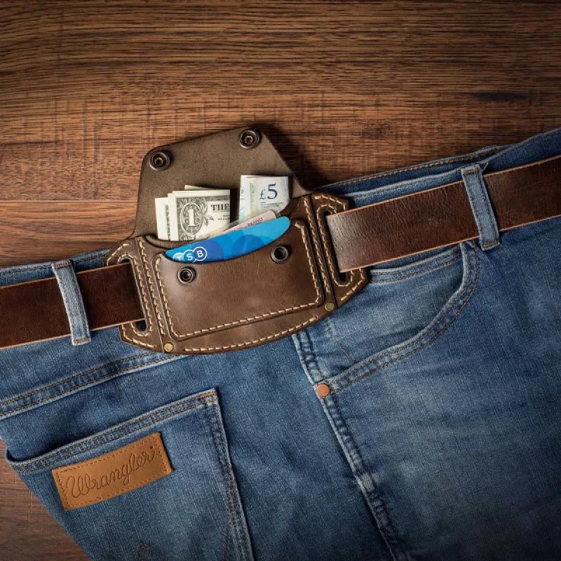 Compact Card Holder Wallet Leather Hanging Waist Belt Bag sold by FloralTrip