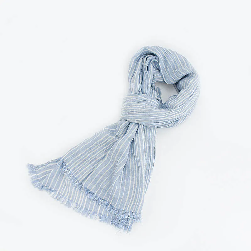 Stripes Pattern White Lines Wrinkle Lightweight Thin Scarf sold by FloralTrip