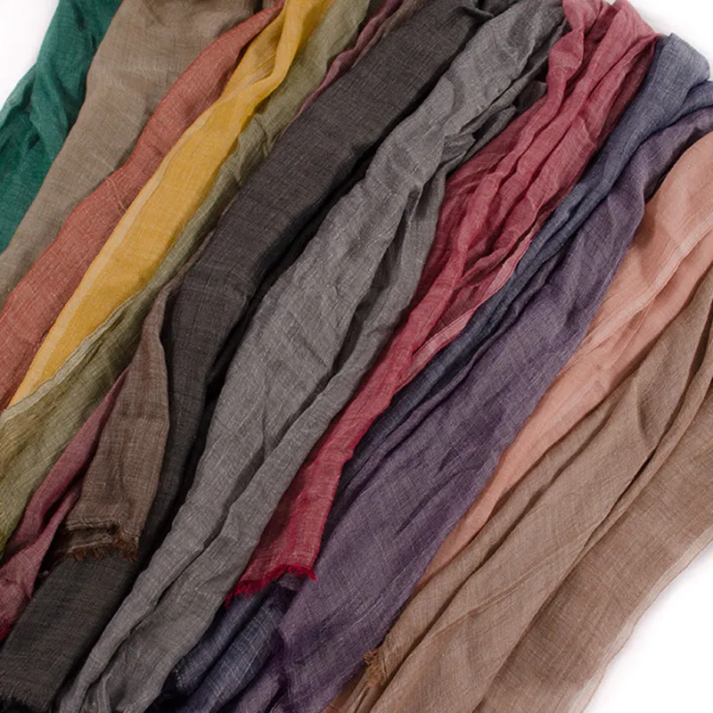 Solid Color Vintage Pleated Light Summer Thin Scarf sold by FloralTrip product image thumbnail 2