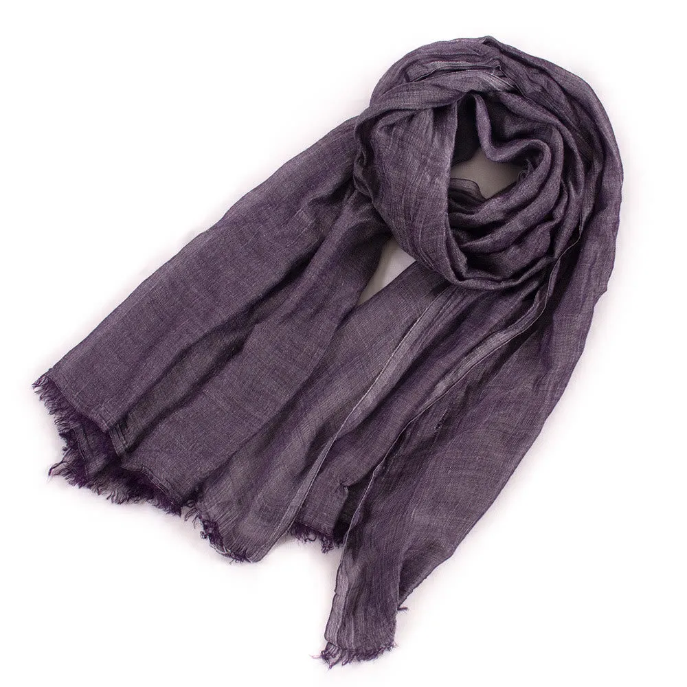 Solid Color Vintage Pleated Light Summer Thin Scarf sold by FloralTrip product image thumbnail 3