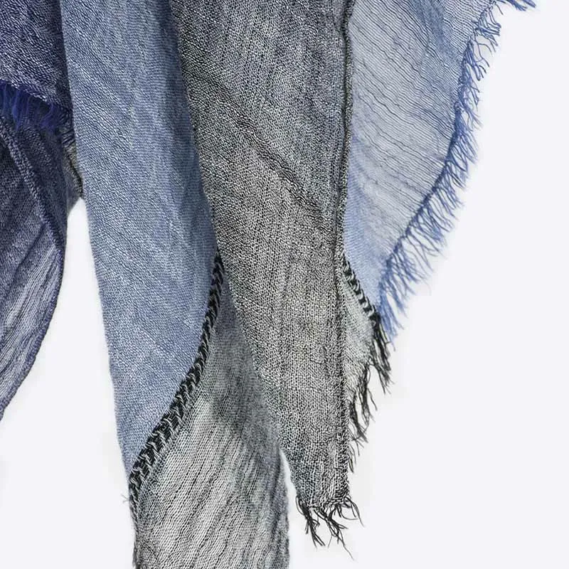 Three-Tone Color Matching Wrinkles Summer Thin Scarf sold by FloralTrip product image thumbnail 3