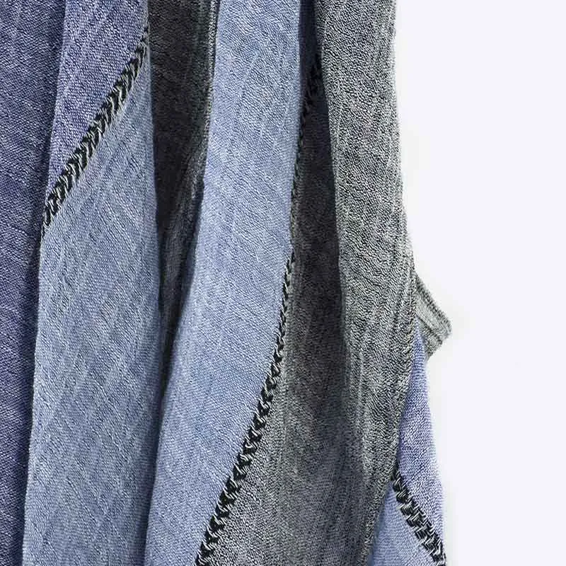 Three-Tone Color Matching Wrinkles Summer Thin Scarf sold by FloralTrip product image thumbnail 2