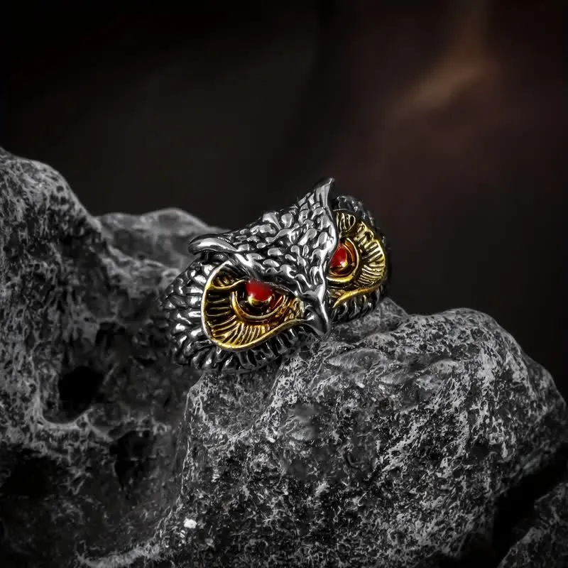 Men's Realistic Owl Animal Opening Adjustable Ring sold by FloralTrip product image thumbnail 3
