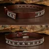 Hip-Hop Hollow Flower Vintage Studded Leather Belt sold by FloralTrip
