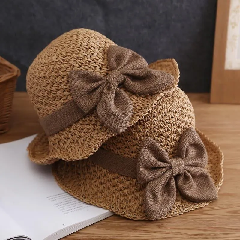 Bow Knot Beach Crochet Foldable Sun Straw Hat sold by FloralTrip product image thumbnail 4