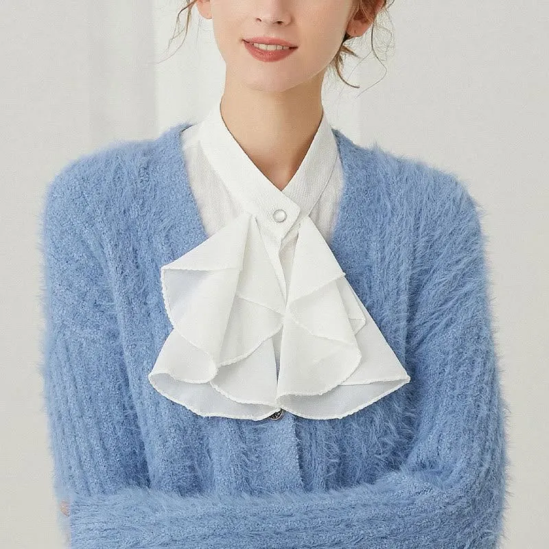 Ruffled Bowknot Fake Collar Detachable Half Shirt Accessory sold by FloralTrip product image thumbnail 3