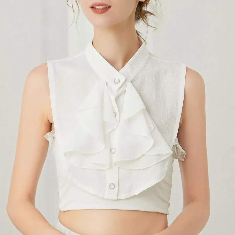 Ruffled Bowknot Fake Collar Detachable Half Shirt Accessory sold by FloralTrip product image thumbnail 5