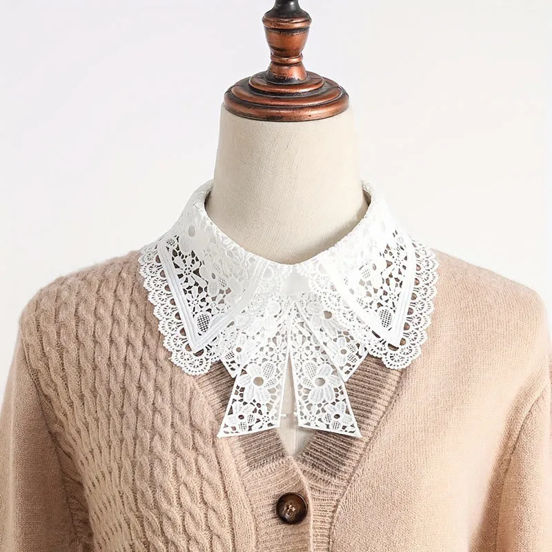 Detachable Half Shirt Blouse Floral Lace False Collar sold by FloralTrip product image thumbnail 3