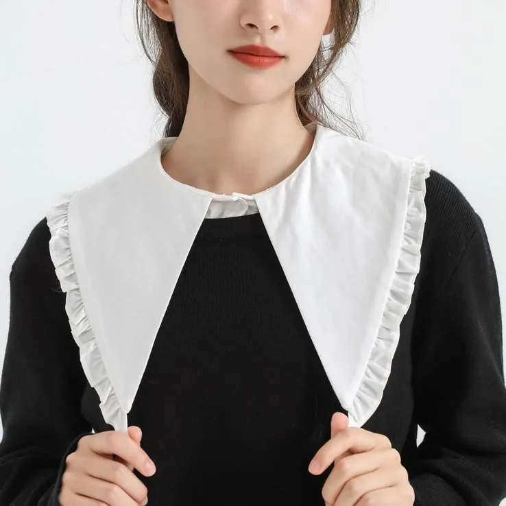 Detachable Half Shirt Blouse Large Lapel False Collar sold by FloralTrip product image thumbnail 3
