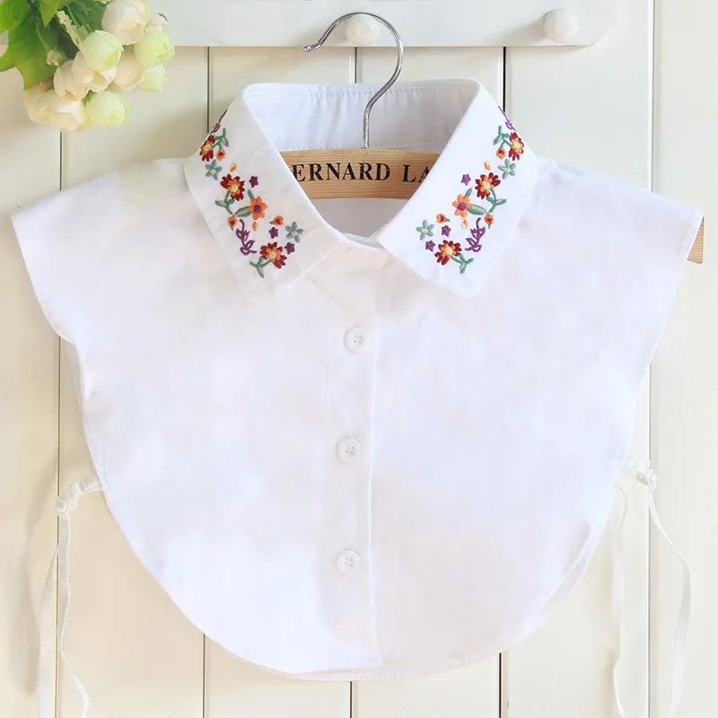 Detachable Lapel Shirt Embroidered Flower Fake Collar sold by FloralTrip