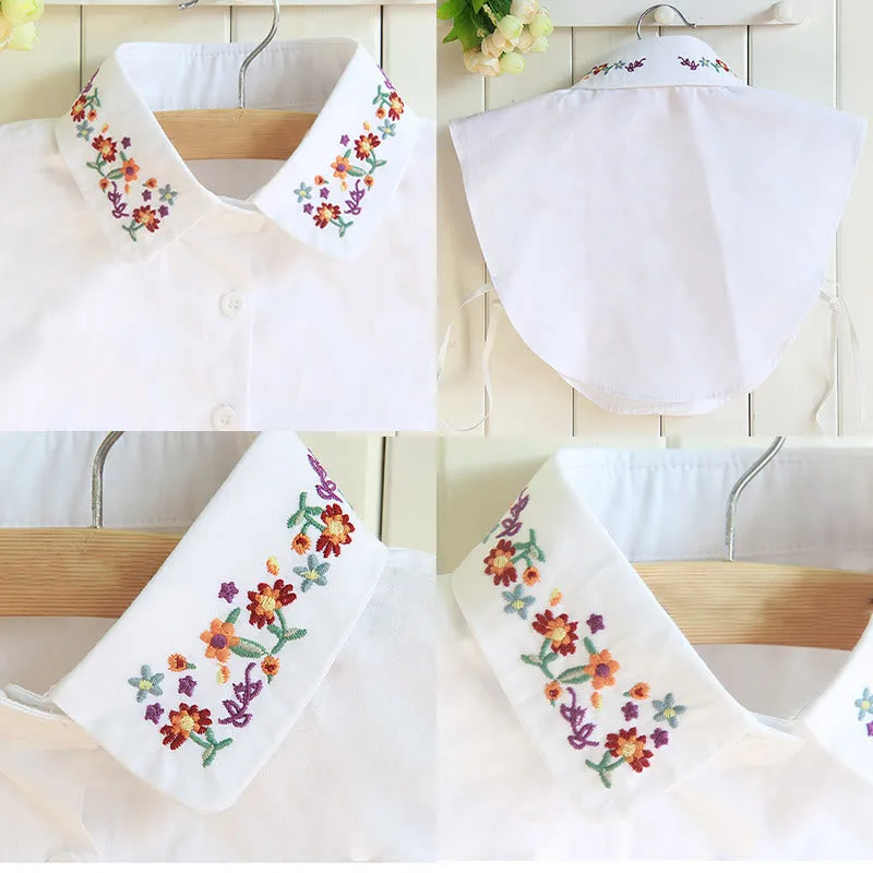 Detachable Lapel Shirt Embroidered Flower Fake Collar sold by FloralTrip product image thumbnail 2