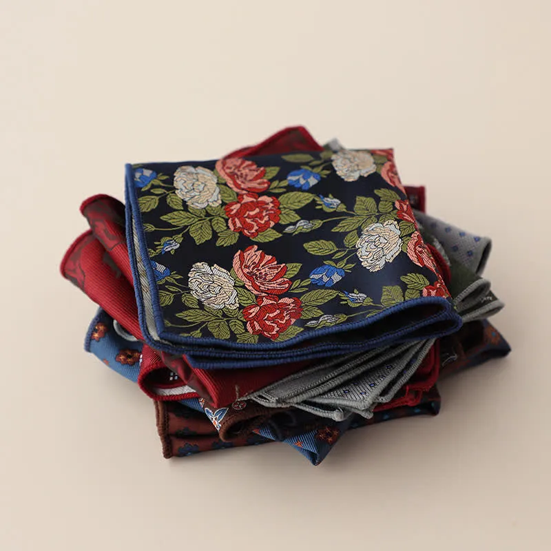 Men's Luxury Floral Motifs Jacquard Pocket Square sold by FloralTrip product image thumbnail 2