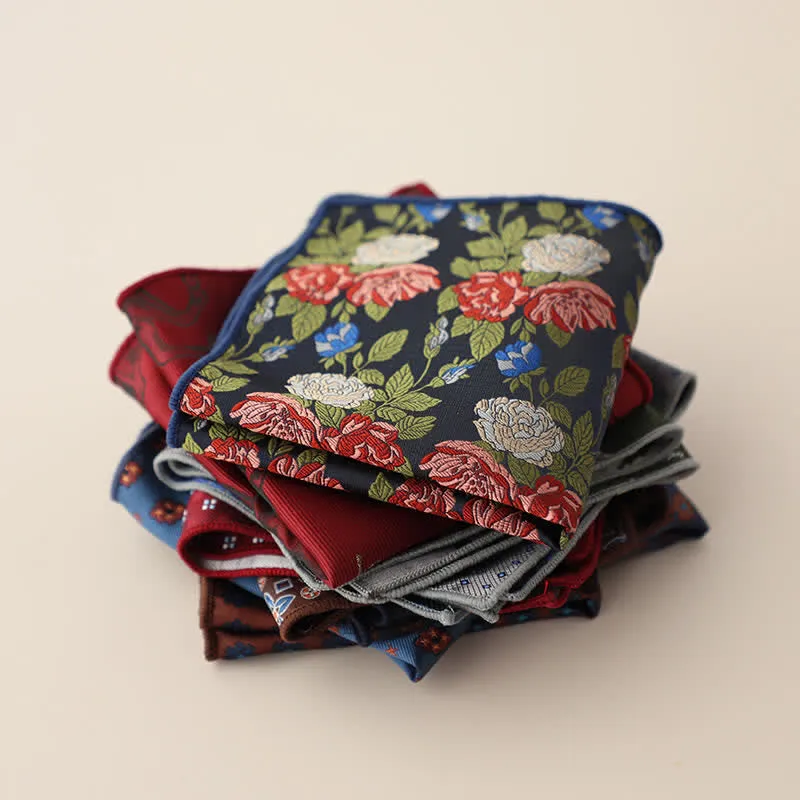 Men's Luxury Floral Motifs Jacquard Pocket Square sold by FloralTrip product image thumbnail 4