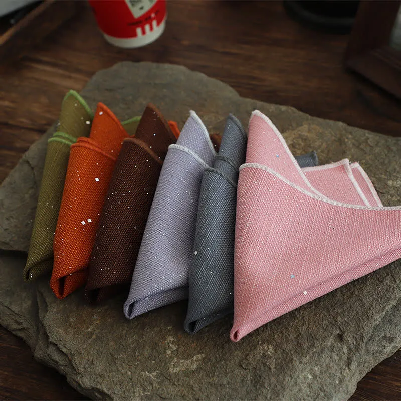 Men's Sequin Solid Color Simple Gentlemen Pocket Square sold by FloralTrip