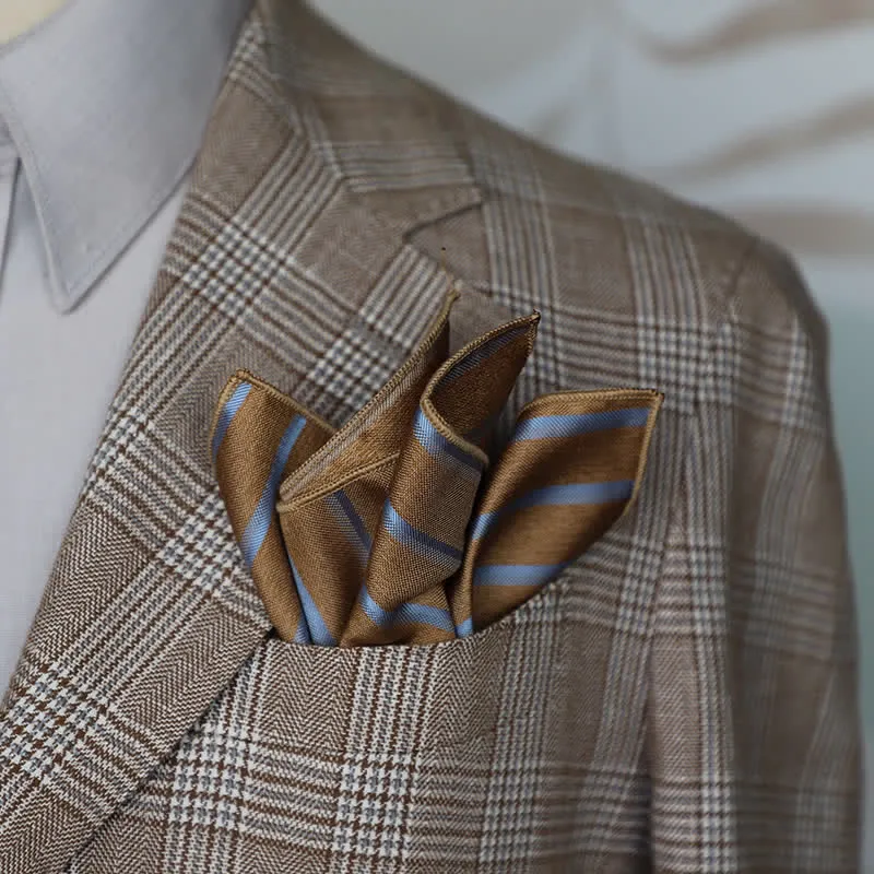 Men's Striped Small Square Printed Business Pocket Square sold by FloralTrip