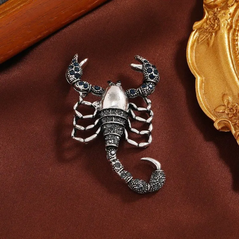 Vintage Rhinestone Scorpion Brooch Insect Shirt Accessories sold by FloralTrip